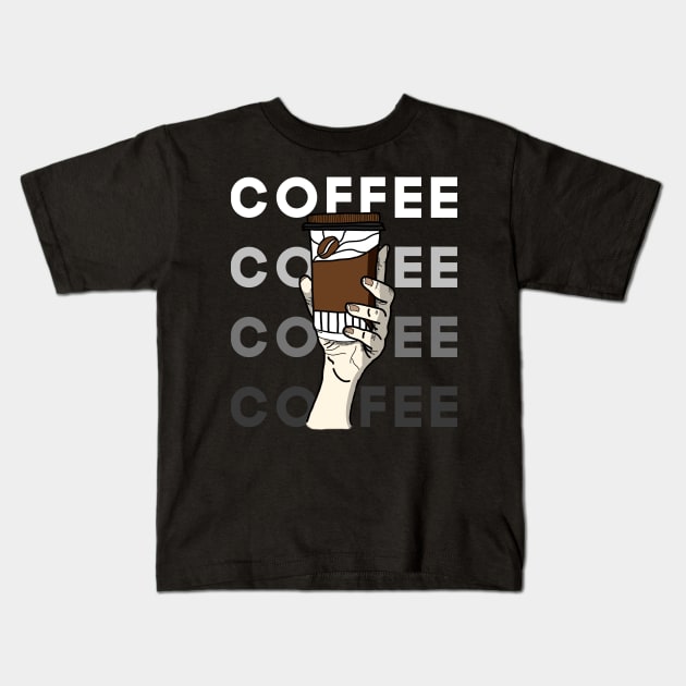 Raise Your Coffee v3 Kids T-Shirt by HCreatives